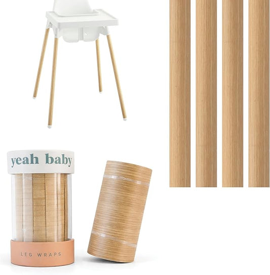 Yeah Baby Goods Highchair Leg Wraps (Bamboo) - Compatible with The IKEA Antilop Highchair - Stylish IKEA High Chair Accessories w/Easy Self-Adhesive