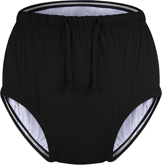Special Needs Reusable Swim Diaper – Waterproof & Leakproof Incontinence Swimwear for Toddler, Youth & Adult, Unisex Cloth Diaper Cover (Black, 14-16Years)