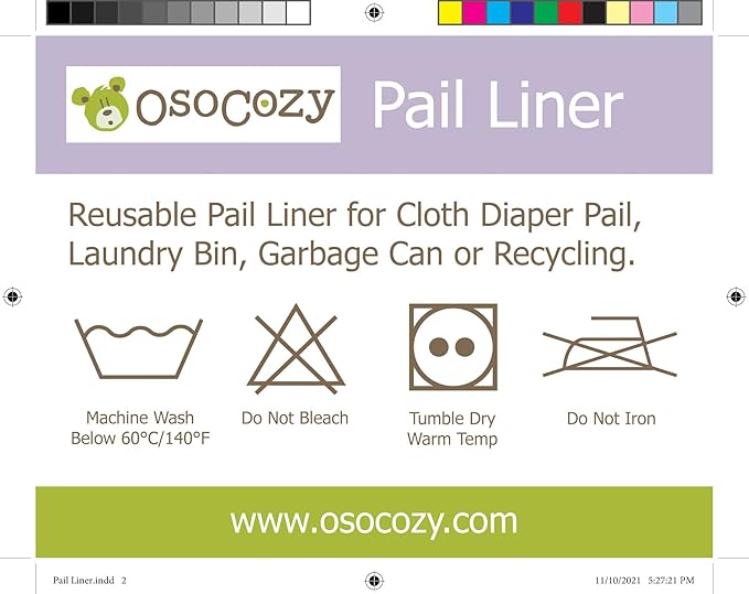 OsoCozy Cloth Diaper Pail Liner - Reusable, Washable, Waterproof Wet Bag with Drawstring. Excellent for Diaper Pails, Garbage Cans, Laundry, Recycling and Storage - Jay Feathers