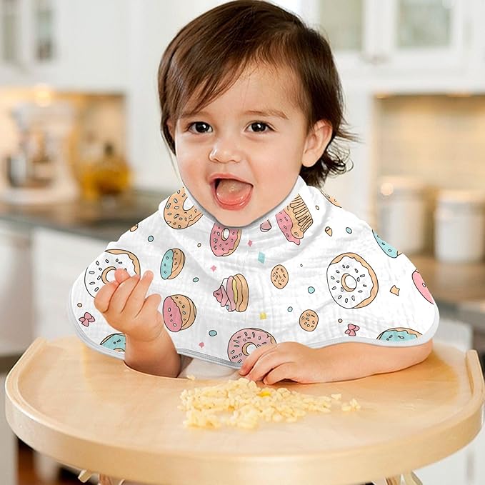 vvfelixl Cute Pastries Doughnuts Burp Cloths for Baby Boy Girls Baby Washcloths Burp Rags 1 Pack