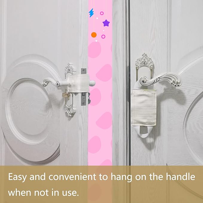 Baby Proof Door Silencer & Cloth Latch Cover - Quiet Soft Close Anti-Slam Pads Prevent Slamming Noise & Accidental Locking, Safety for Nursery & Toddler (3 Pack, Beige, 4.1x3.1 Inches)