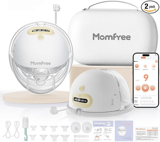 F6 Hands-Free Breast Pump: Wearable Double Breastpump with Upgraded App Control – Personalized 3 Modes & 9 Levels | Smart Display | Strong Suction 24/21/19/17/15mm Soft Silicone Cushion Insert Yellow