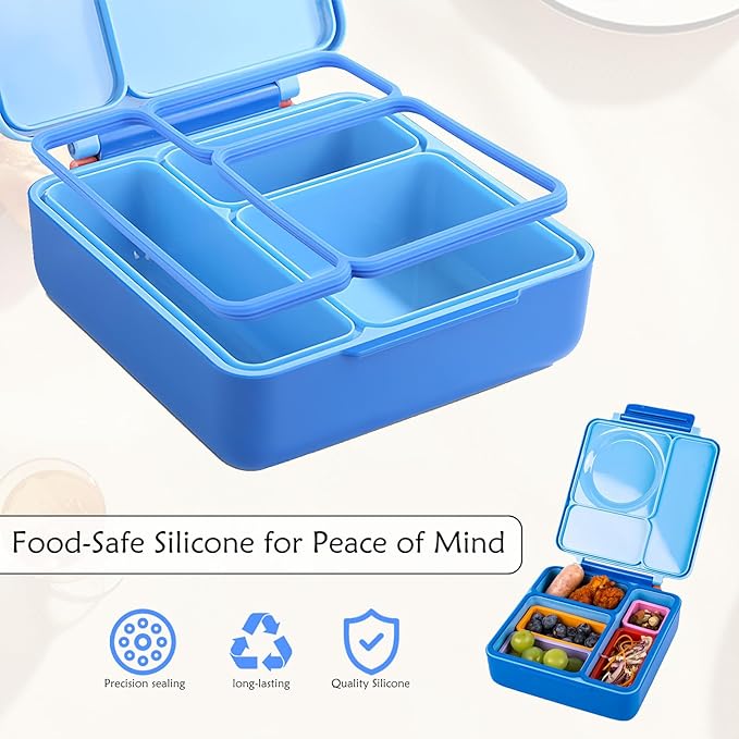 Leakproof Replacement Seal Gasket for OmieBox - 2 Pack, Lid Accessories for Omie Lunch Bento Box, Food Safe Silicone Rubber Seal Ring, Easy to Install