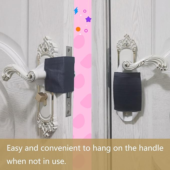 Baby Proof Door Silencer & Cloth Latch Cover, Quiet Close Anti-Slam Pads to Prevent Slamming and Accidental Locking, for Nursery and Toddler Safety (3, Dark Gray, 4.1 * 3.1 inches)