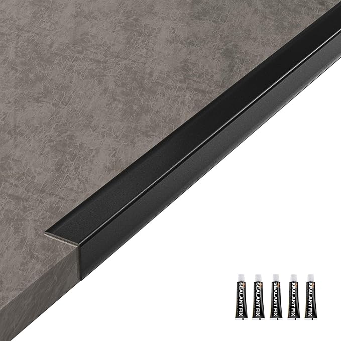 Metal Wall Corner Protector, Aluminum Corner Guards, Décor for Edge of Door Window Table Furniture Cabinets Fireplaces Tile Trim Edging, Size 35.5" L x 0.75" W (5 Pack,Black)