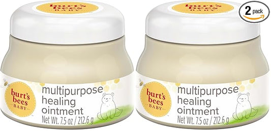 Burt's Bees Baby 100% Natural Origin Multipurpose Healing Ointment, Face & Body Baby Ointment – 7.5 Ounce Tub (Pack of 2)