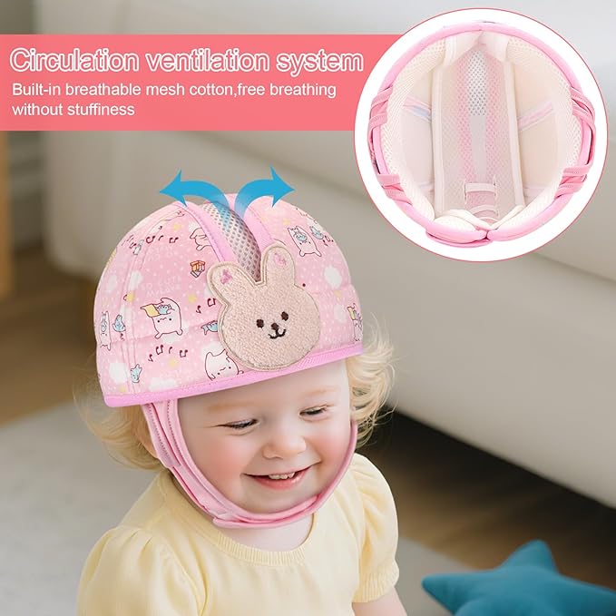 Accmor Baby Head Protector, Baby Helmet for Crawling Walking Running, Cute Infant Headguard Soft Cushion Anti-Collision Toddler Safety Helmets, Lightweight Breathable Protective Caps for 6m-24m Girls