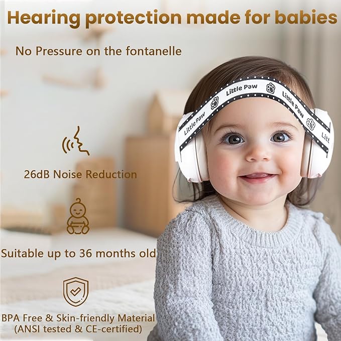 Baby Ear Muffs Noise Protection for Babies Toddlers up to 36 Months - CE Certified - Adjustable Infant Noise Cancelling Headphones Against Hearing Damage & Improves Sleep, Baby Airplane Essentials