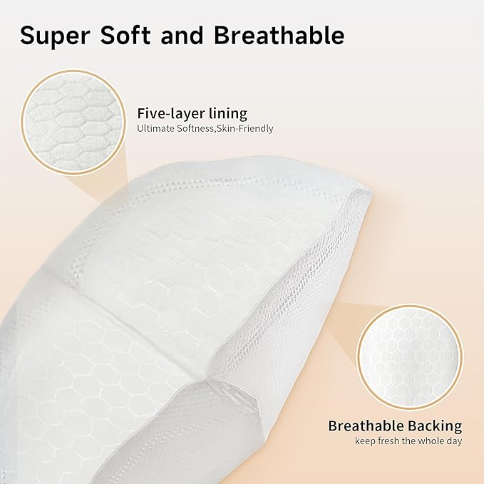 Snow Bear Ultra-Thin Disposable Nursing Pads, 100 Count Super Absorbent and Breathable Breast Pads for Breastfeeding Moms, Stay Dry & Comfortable, Leakproof Protection
