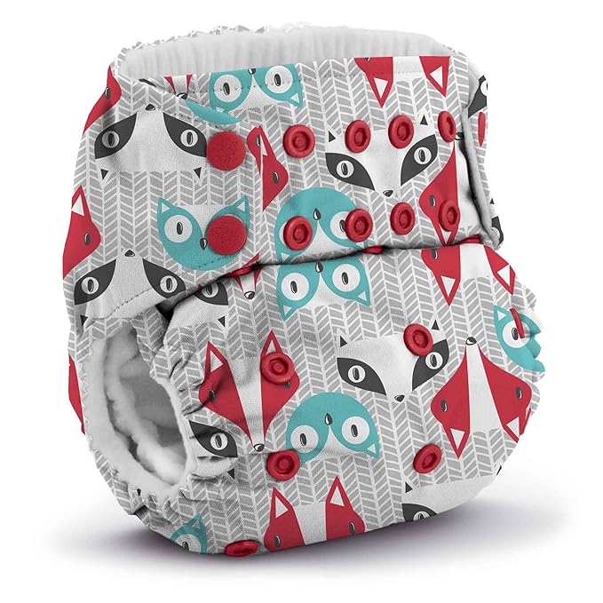 Kanga Care Rumparooz G3 Stay Dry Cloth Diaper Reusable One Size Pocket Diaper Patented Inner Double Gusset 2 pcs Microfiber Insert Soaker (6-55+ lbs) - Clyde