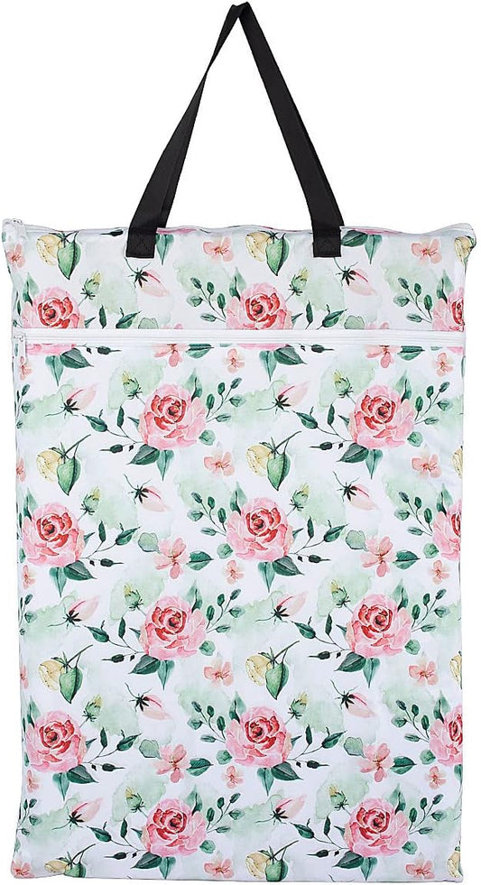 Large Hanging Wet/Dry Cloth Diaper Pail Bag for Reusable Diapers or Laundry