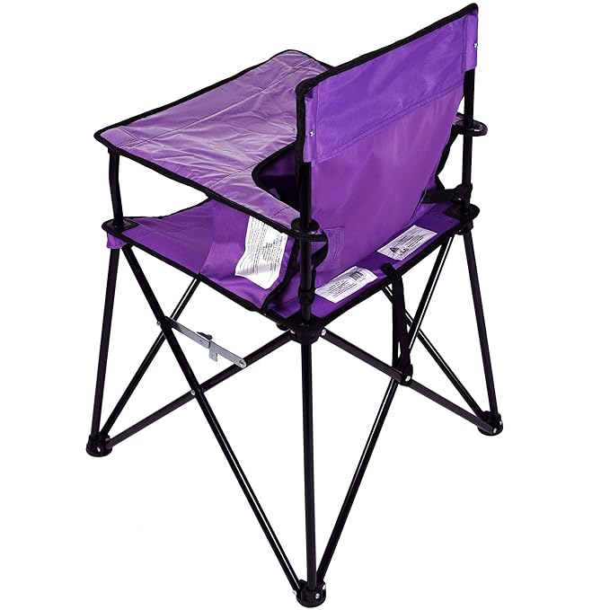 ciao! baby Portable High Chair for Travel, Fold Up High Chair with Tray, Purple