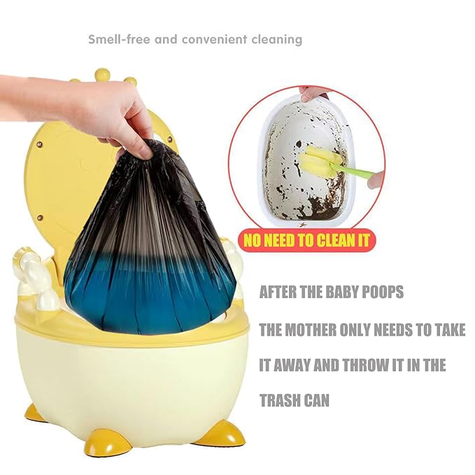 OULIGET Potty Chair Liners with Elastic, Portable Potty Training Bags, Potty Refill Liners Disposable for Toddlers Kids and Baby,Toilet Seat Cover,17x8Inches,Black