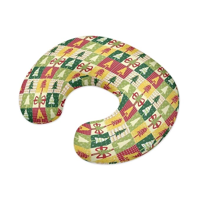 Christmas Tree Nursing Pillow Cover for Infant, Lightweight Neutral Breastfeeding Pillow Slipcover with Hidden Zipper, Removable Xmas Pillow Cover for Infant Snug