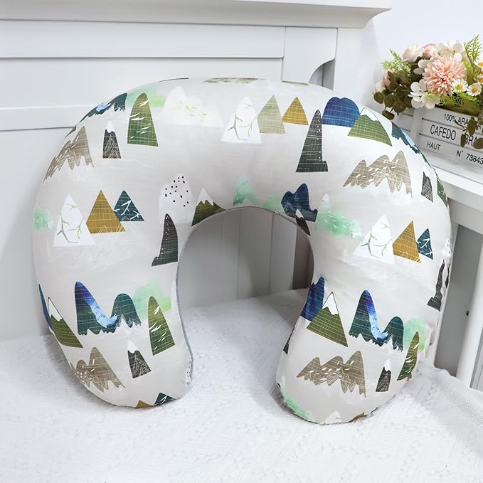 TANOFAR Nursing Pillow Cover 1 Pack, Stretchy Removable Nursing Cover for Breastfeeding Pillows, Ultra Soft Snug Fits On Newborn Feeding Pillow Case for Baby Girls/Boys, Mountain