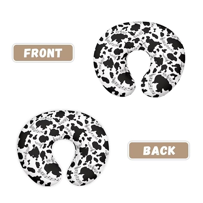 Nursing Pillow Cover with Hidden Zipper Cow Music Notes Soft for Moms/Baby Nursing Pillow Cover Stretchy Removable Cover for Breastfeeding Pillows