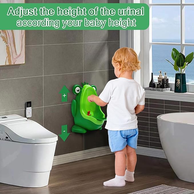 AOMOMO Urinal for Toddlers Boys with Frog Funny Aiming Target,Frog Urinal Potty Training (CrownFrog)