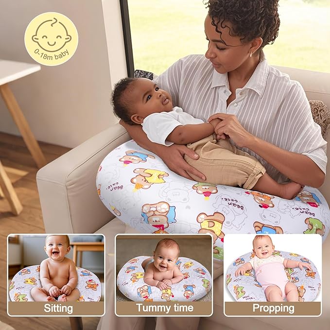 x-vesolje Baby Nursing Pillow for Breastfeeding, Adjustable Breastfeeding Pillow for Bottle Feeding, Nursing Support Pillow for Mom and Baby Healthier Nursing, Removable Cover- Cute Bear