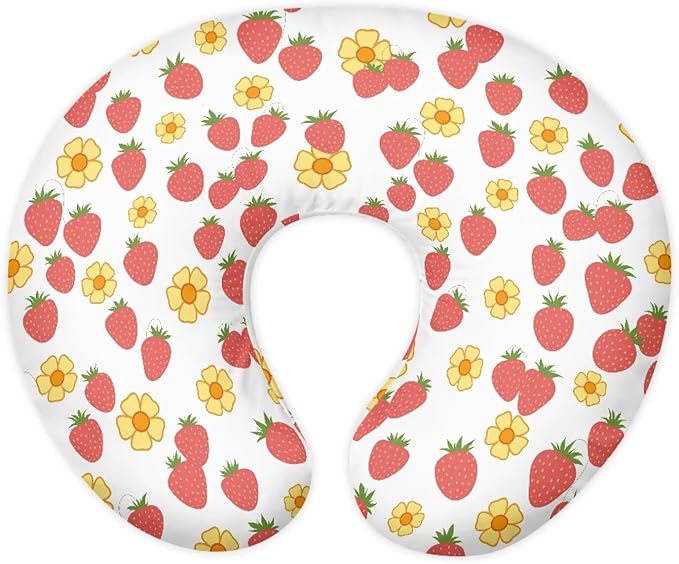 Nursing Pillow Cover Nursing Pillows for Breastfeeding Fits The Original Support for Breastfeeding Nipple Shields for Breastfeeding Newborn Strawberries