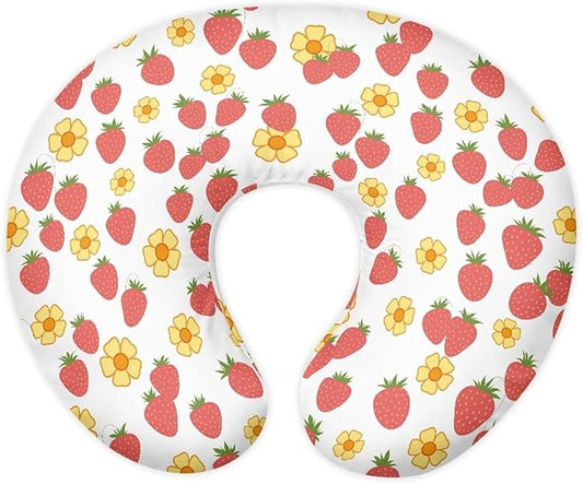 Nursing Pillow Cover Nursing Pillows for Breastfeeding Fits The Original Support for Breastfeeding Nipple Shields for Breastfeeding Newborn Strawberries