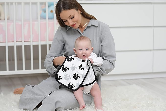 BaeBae Goods Burp Cloths for Baby Boy & Girl - Ultra Absorbent Burping Rags - Anti Shrink Unisex Burpy Clothes - Super Soft Jersey Cotton, Large 21"x10" - Thick for Newborn Cloth Diapers - 6 Pack