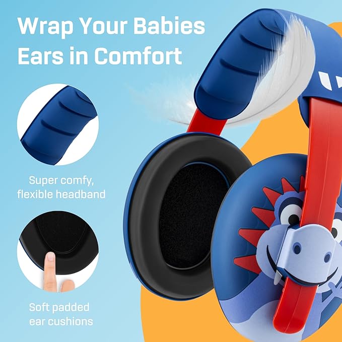 Vanderfields - Hearing Protection Ear Muffs - Over 33 dB (2K Hz) Broad Noise Cancelling Sound Reduction - Baby and Toddlers