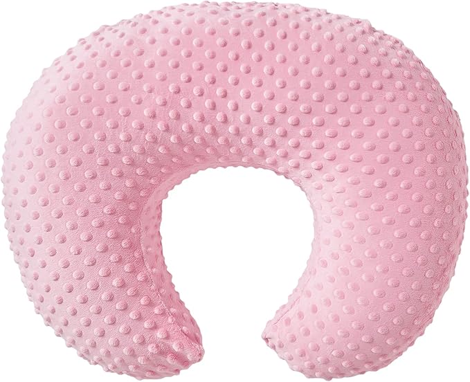 Baby Nursing Pillow Cover, Nursing Pillow Slipcovers for Breastfeeding Moms, Ultra-Soft Fit Standard Infant Nursing Pillows for Infant Newborn Baby Boy Girl (Candy Pink)