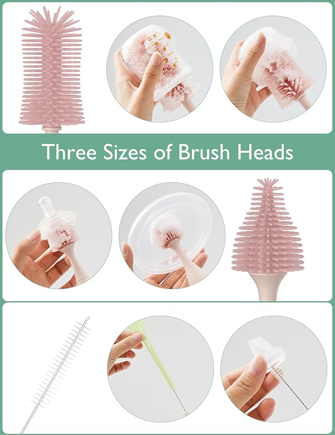 Momcozy Bottle Warmer & Momcozy Bottle Brush Kit Pink