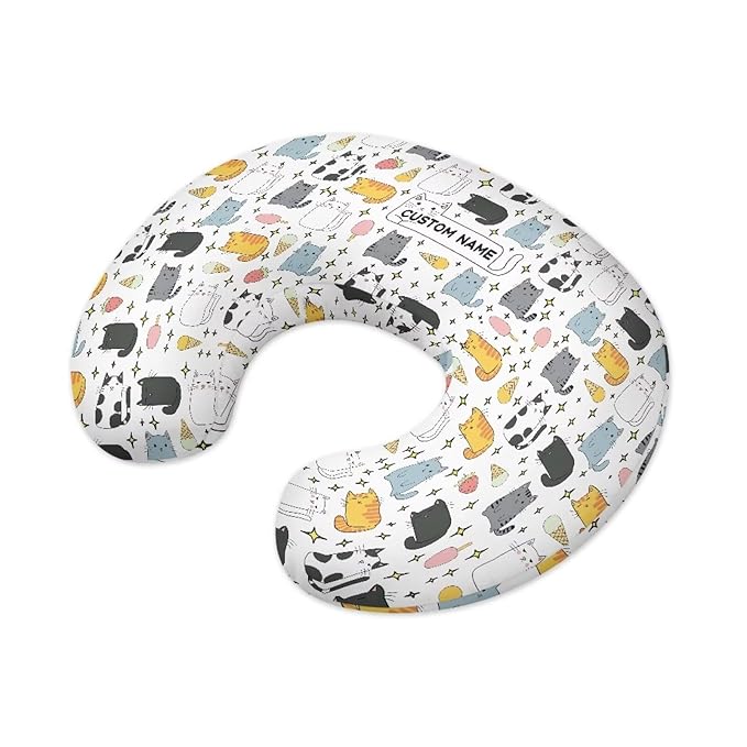 Cartoon Cat Girls Boys Nursing Pillow Cover Breastfeeding Pillow Cover 3D Print Cute and Safety Baby Mom Essentials, 1 Pack