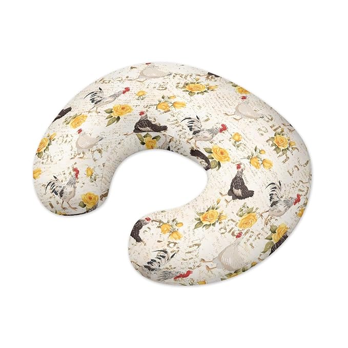 Forchrinse Rooster Print Nursing Pillow Slipcover Covers Soft Comfortable Pillowcase for Nursing Pillow Stretchy Replaceable Feeding Pillow Slipcover Washable