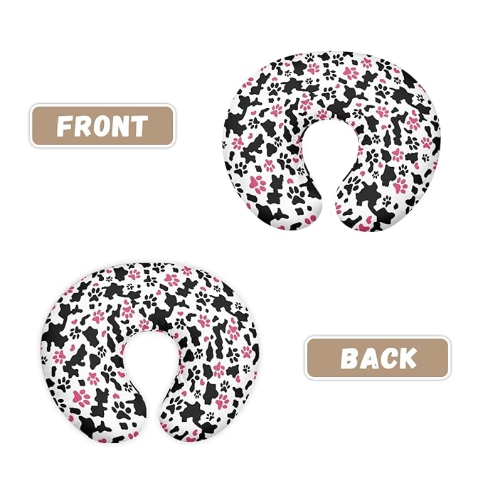GOSTONG Nursing Pillowcase Nursing Pillow Cover Pink Black Cow Design Nursing Pillow Slipcover Protective ase Baby Feeding Stain Resistant and Scratch Resistant