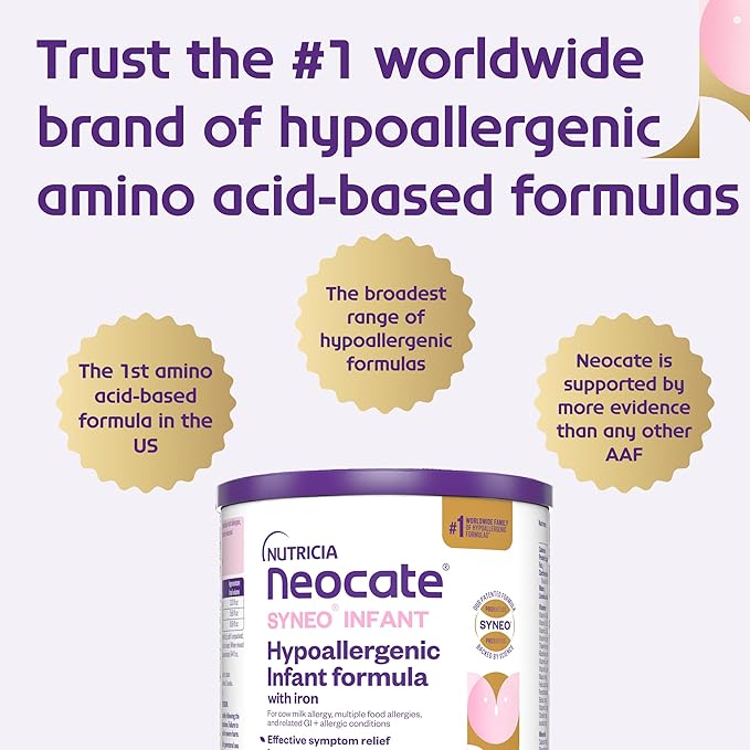 Neocate Syneo Infant - Allergy Relief Hypoallergenic Baby Formula with Amino Acids - Well-Tolerated Dairy-Free Infant Formula with Prebiotic FOS/FOS blend, Probiotics, DHA, ARA - 0-12 months - 14.1 oz