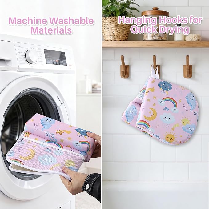 Bath Kneeler and Elbow Rest Pad Set, 1.6'' Thick, Quickly Dry, Bathtub Kneeler Pad with Bath Accessories Storage, Bath Kneeling Pad and Elbow Pad for Tub