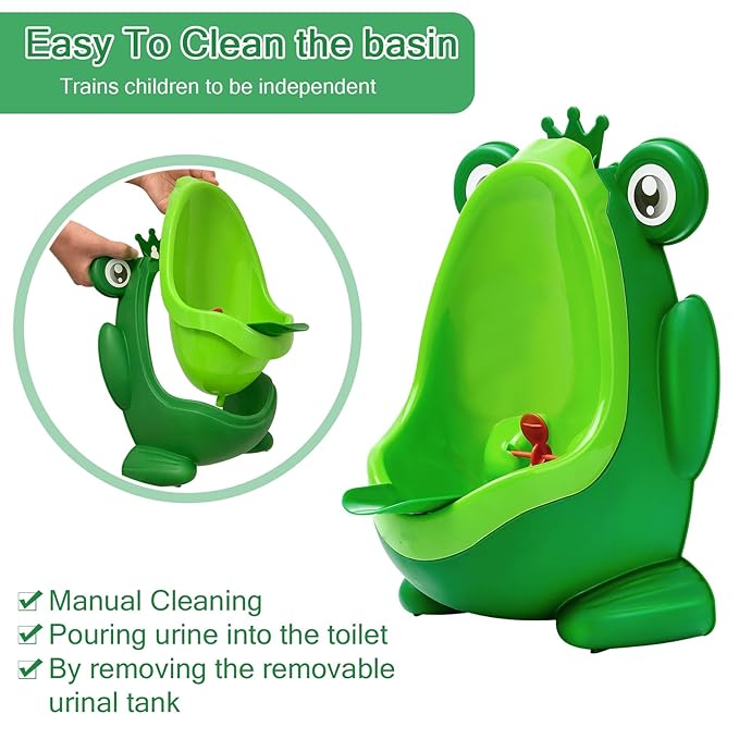 AOMOMO Urinal for Toddlers Boys with Frog Funny Aiming Target,Frog Urinal Potty Training (CrownFrog)