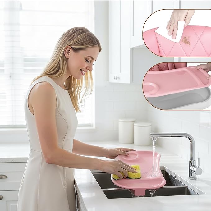 babimoni 4 in 1 High Chairs for Babies and Toddlers, Foldable Baby High Chairs, Feeding and Eating Seat Highchair with 4 Levels of Recline and 7 Levels of Height Adjustment, Pink