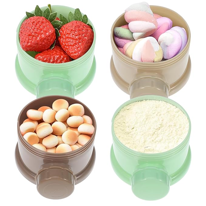 Kisangel 4 Layers Baby Milk Powder Box Large Capacity Portable Formula Dispenser Leak-Proof Food Storage Container for Travel Outdoor Baby Feeding