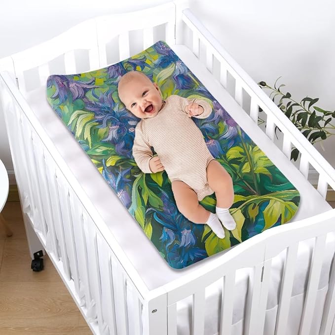 Van Gogh Changing Pad Cover for Baby Girls Boys Oil Painting Comfort Diaper Change Table Pad Covers Soft Breathable Changing Pad Sheets