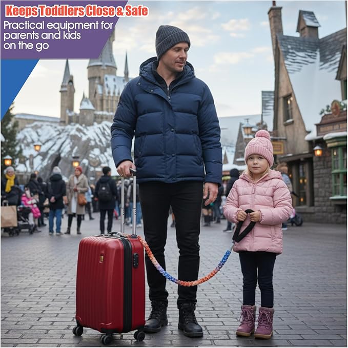 Wagon Safety Wrist Strap - Anti-Lost Toddler Safety Strap Leash for Strollers, Camping Carts & Backpacks, Close Proximity Tether with Soft Handle to Keep Kids Close (Lighting)