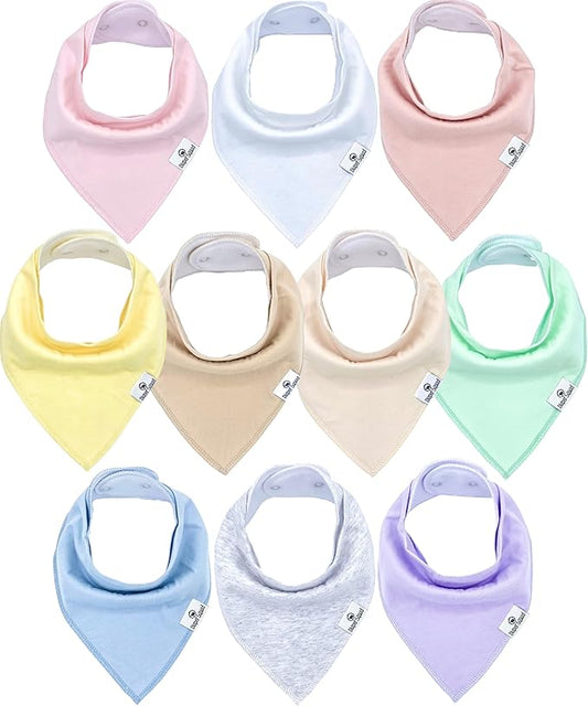 DiaperSquad's 100% Organic Cotton Baby Drool Bibs, Super Absorbent & Adjustable Baby Bibs for Drooling and Teething