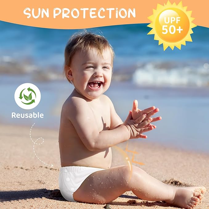 Durio Reusable Swim Diapers for Baby Toddler Newborn Washable Water Diapers for Swimming Beach Essentials