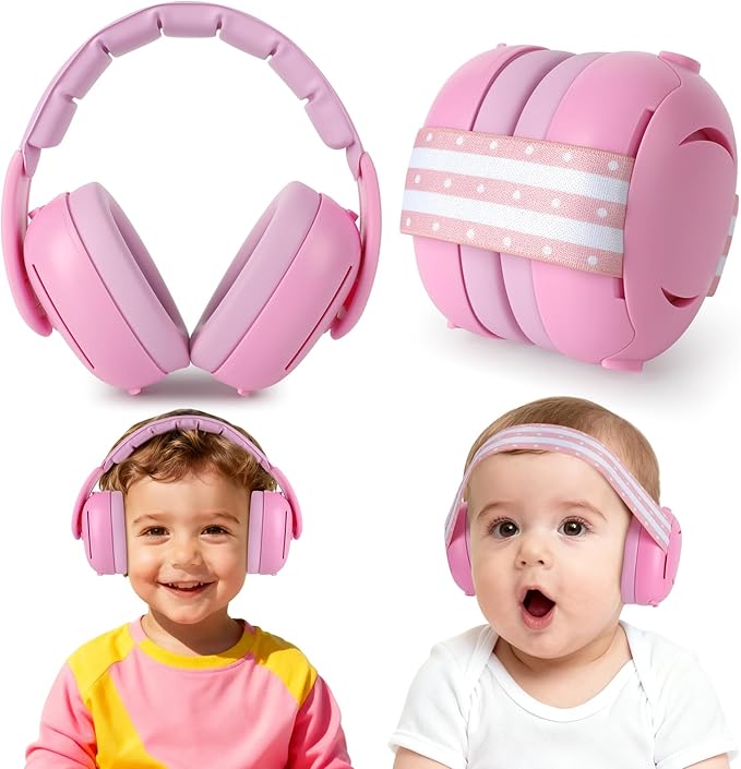 [2-in-1] Baby Ear Muffs Noise Protection - [Two Modes] Baby Headphones for Noise Cancelling Headphones- Infant Headphones Noise Cancelling - Ear Protection for 3 Months to 4 Years