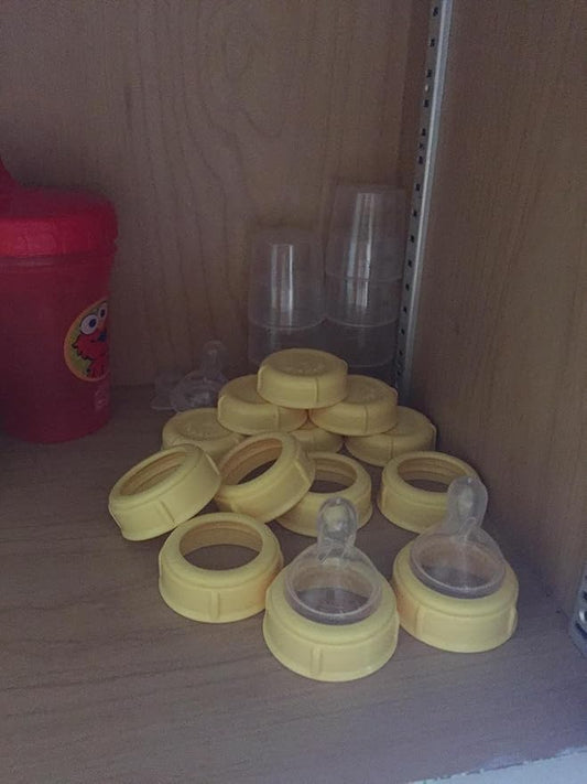 Medela Bottle Nipple Collars Rings New! For Slow or Medium Flow Wide Base (2 Collars)
