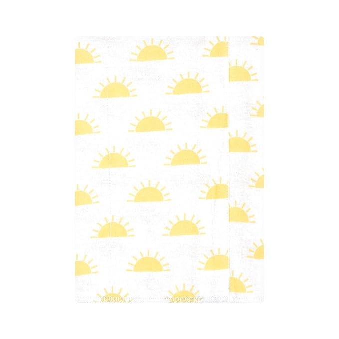 Hudson Baby Unisex Baby Cotton Flannel Burp Cloths 7-Pack, Sunshine and Rainbows, One Size