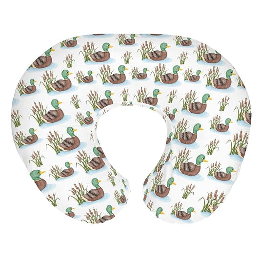 Cute Mallard Ducks Baby Nursing Pillow Covers for Boy Girl Wild Duck Lake Nursing Pillowcase for Breastfeeding Pillows Hunting Ducks Birds Soft Stretchy Slipcovers for Newborn Infant