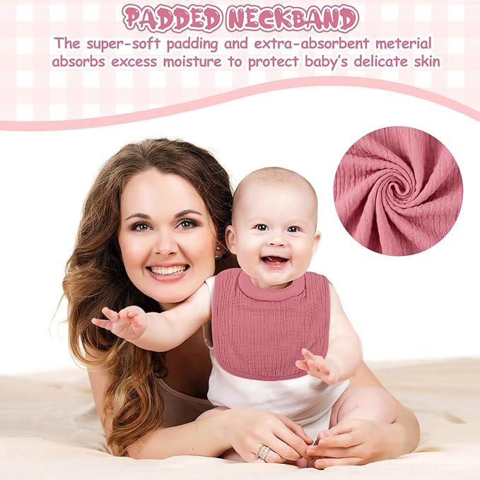 Twistover Newborn Bibs Feeding Bibs for Drooling and Teething Comfy Neck Baby Bib with Padded Absorbent Collar