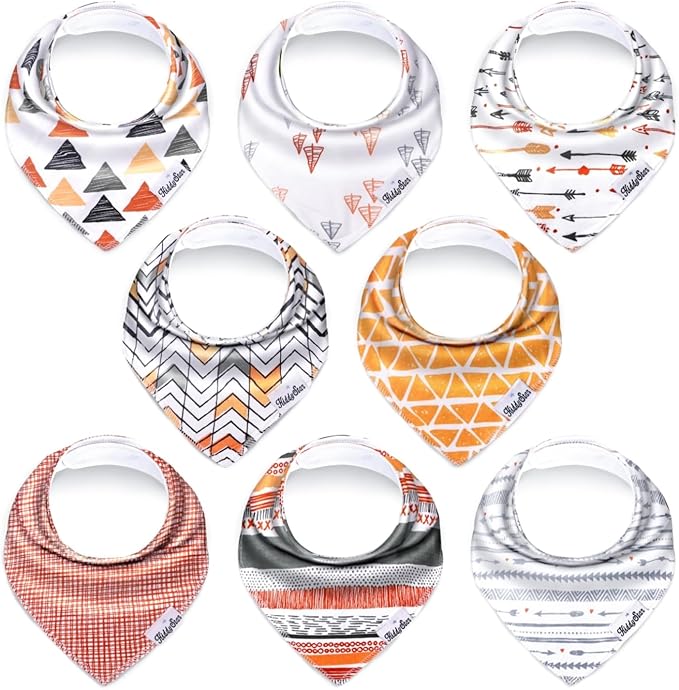 KiddyStar Drool Bibs for Babies – Organic, Unisex, Soft Absorbent Teething Bibs with Adjustable Snaps