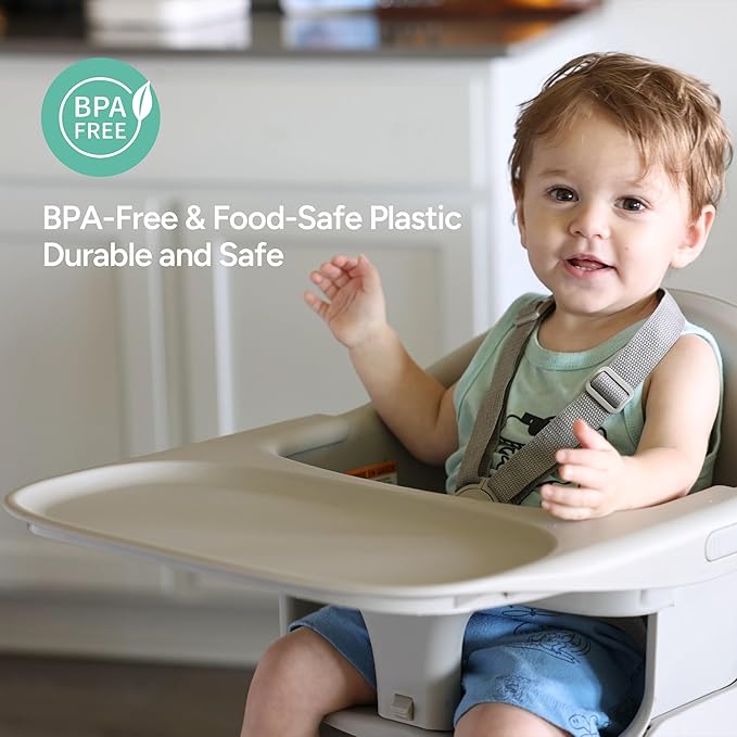 Mompush Olli 7-in-1 Convertible High Chair for Babies and Toddlers – Adjustable Height & Footrest, Dishwasher-Safe Tray, Compact Foldable Design for Easy Storage & Travel, Lightweight Yet Durable