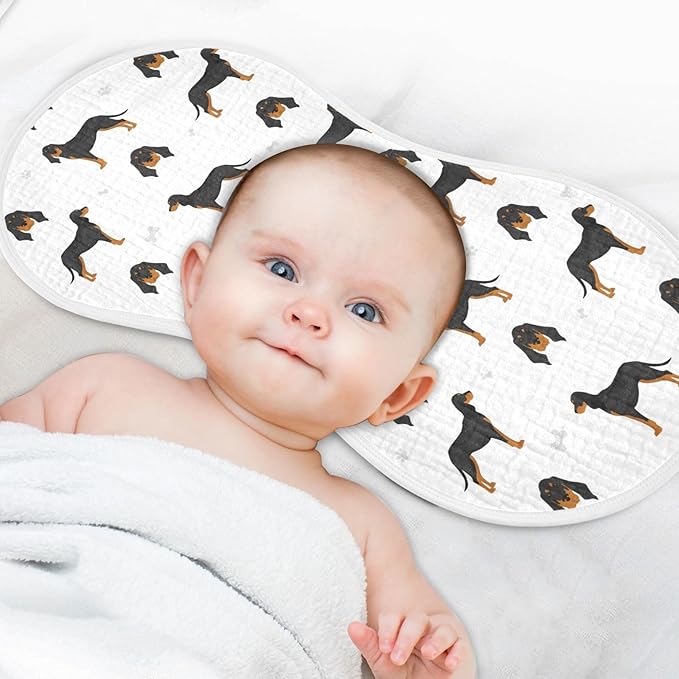 vvfelixl Muslin Burp Cloths Black and Tan Coonhound Baby Washcloths for Baby Girl Boys 2 Pack