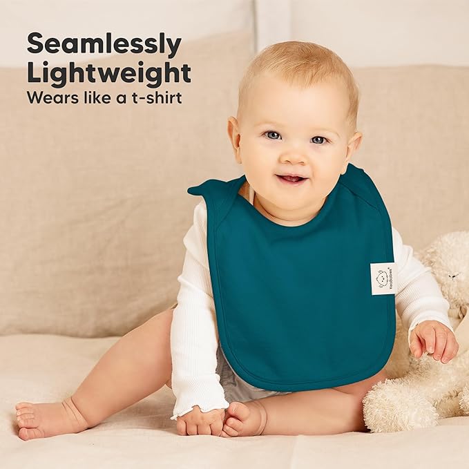 KeaBabies 8-Pack Bibs for Baby Girl, Boy - Pullover Large Baby Bibs for Drooling and Teething Infant, Newborn, Soft & Absorbent Organic Cotton, Long Torso Coverage Keep Toddler Clean & Dry (Eclipse)