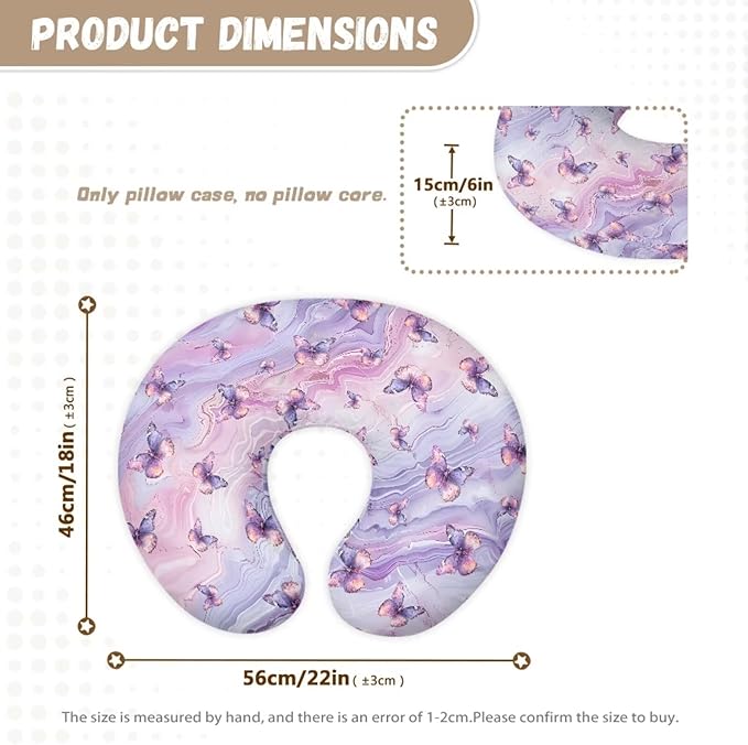 Pretty Butterfly Nursing Pillow Cover for Newborn Breastfeeding Pillow Slipcover Casual Nursing Pillow Case
